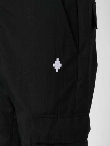 Pantaloni casual Marcelo Burlon Nylon Cross Cargo Pants With Ankle Drawstring Black Barbati (BM 11984637) 5