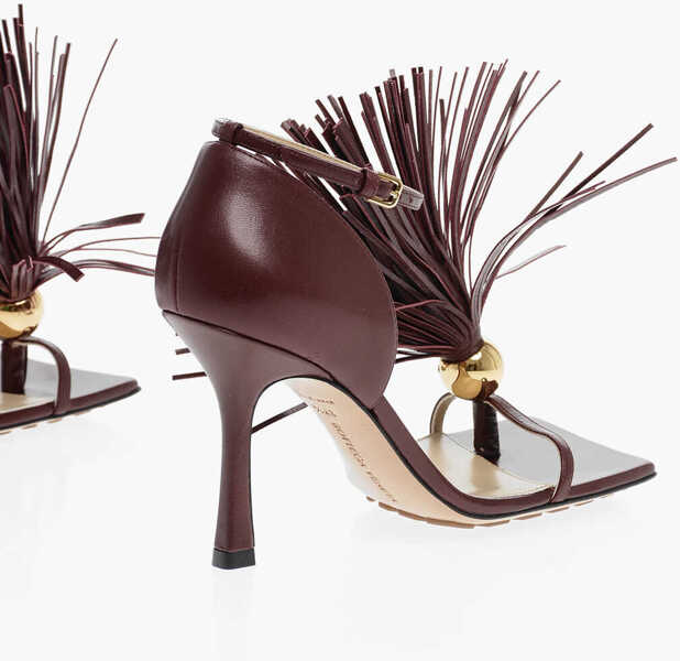 Sandale cu toc Bottega Veneta Decorative Tassel Lunge Nappa Sandals 9Cm Burgundy Femei (BM 11985813) 2