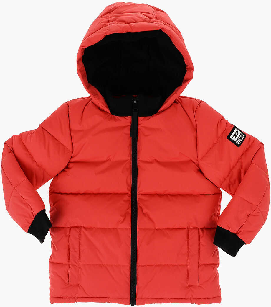 Diesel Red Tag 2 Pockets Joodx Padded Jacket With Fleeced Inner Red