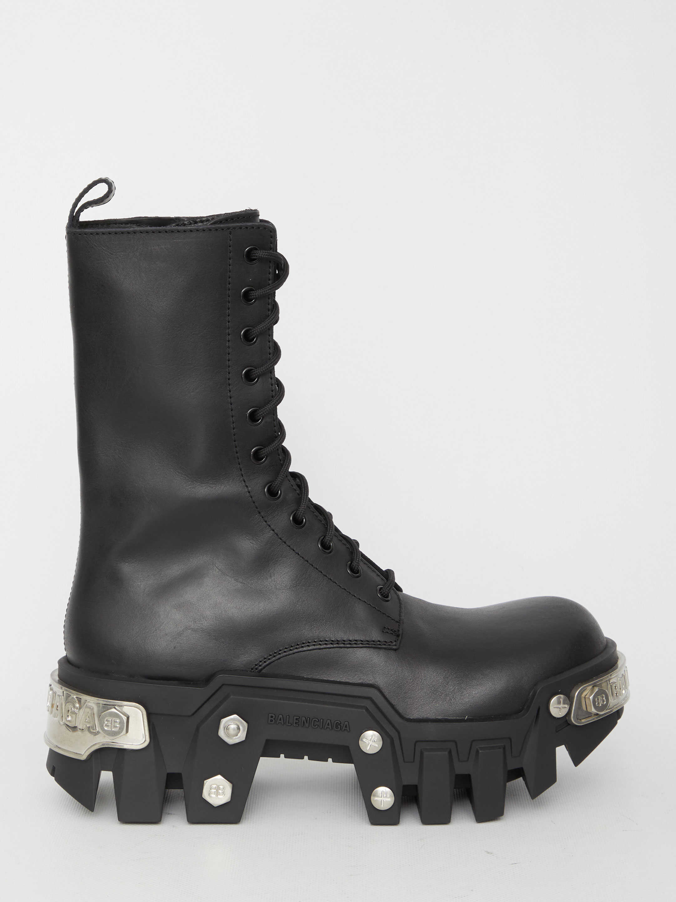 Balenciaga Bulldozer Lace-Up Boots BLACK