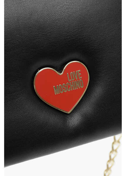 Genti tip postas Moschino Love Faux Leather Crossbody Bag With Golden Chain Black Femei (BM 12016197) 4