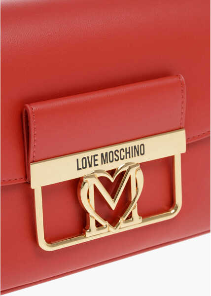 Genti tip postas Moschino Love Faux Leather Bag With Golden Details And Removable Shou Red Femei (BM 12016218) 4