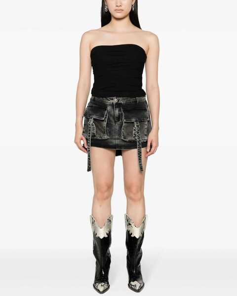 Bluze MOSCHINO JEANS Draped Top BLACK Femei (BM 12025482) 2