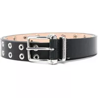 Curele Eyelet-studded calf leather belt Barbati