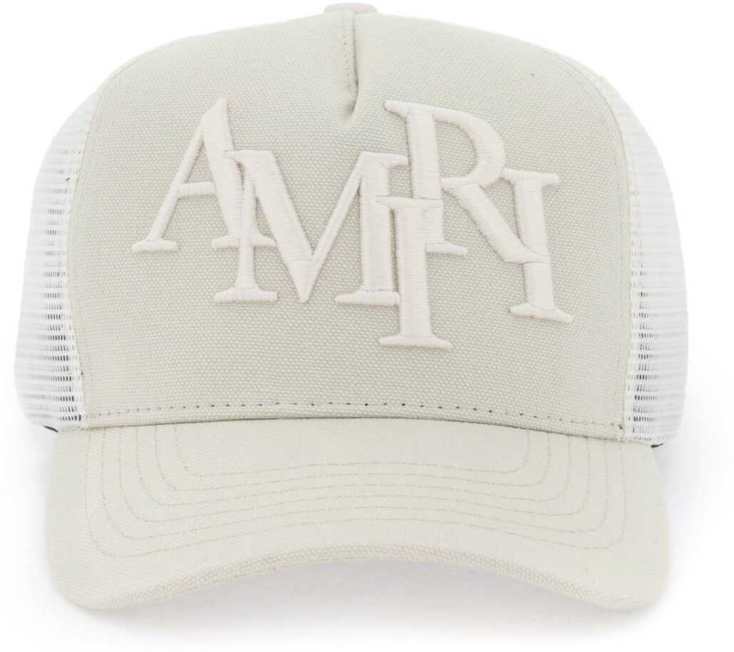 AMIRI Trucker Hat With Staggered Logo MARSHMALLOW