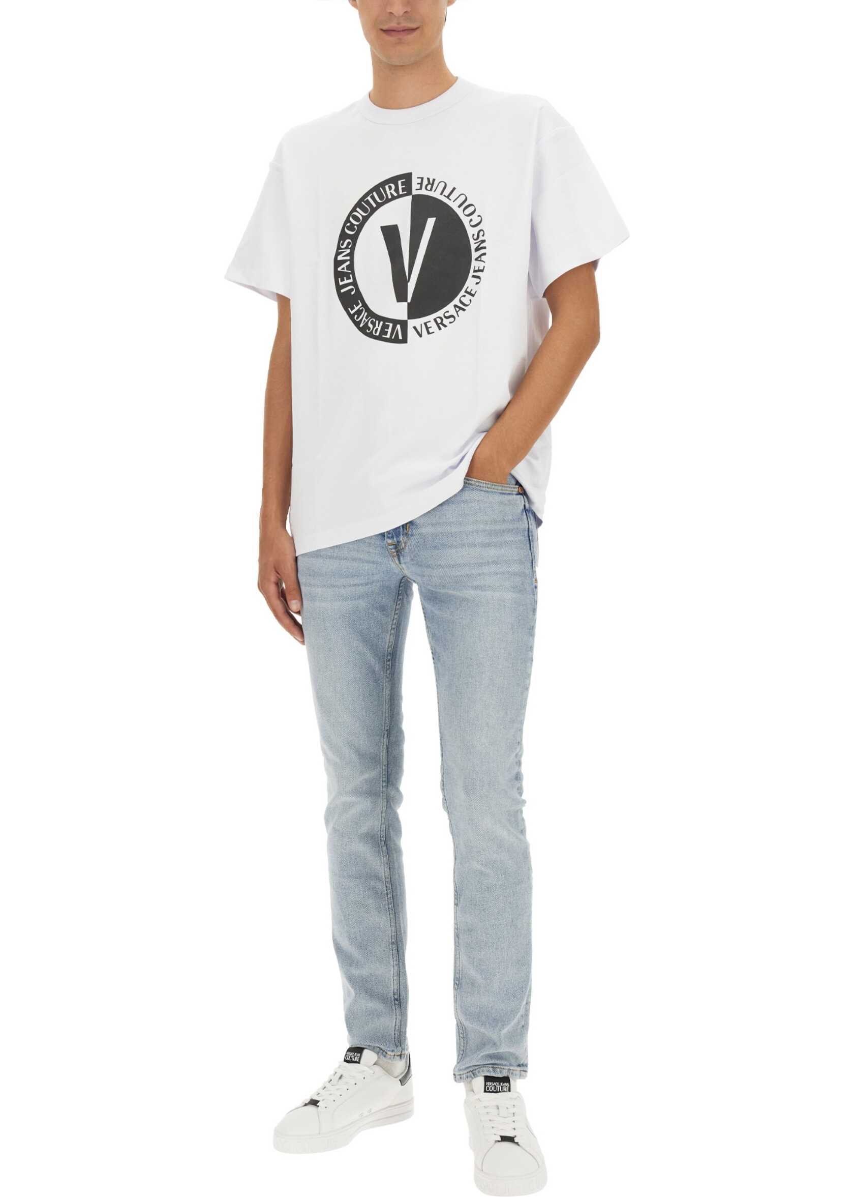 Versace Jeans Couture Logo Print T-Shirt WHITE