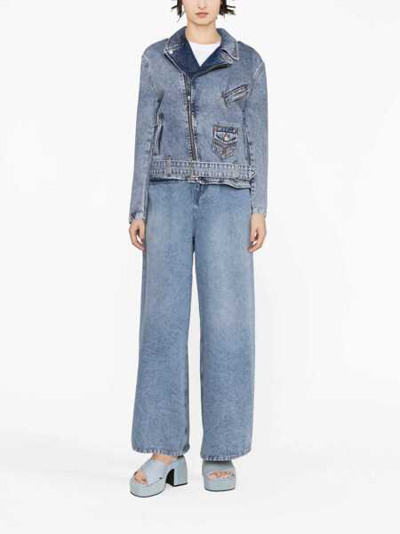Jachete MOSCHINO JEANS Biker Peace Symbol BLUE Femei (BM 12039366) 3