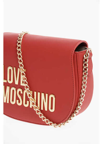 Genti tip postas Moschino Love Faux Leather Crossbody Bag With Golden Details Red Femei (BM 12039519) 3