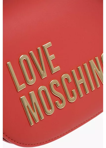 Genti tip postas Moschino Love Faux Leather Crossbody Bag With Golden Details Red Femei (BM 12039519) 4