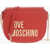 Moschino Love Faux Leather Crossbody Bag With Golden Details Red
