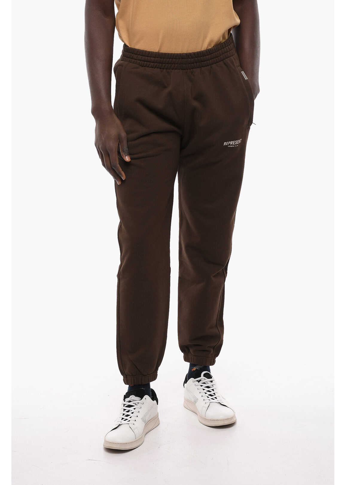 REPRESENT Brushed Cotton Joggers With 4 Pockets Brown