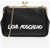 Moschino Love Solid Color Handbag With Printed Logo And Removable Cha Black