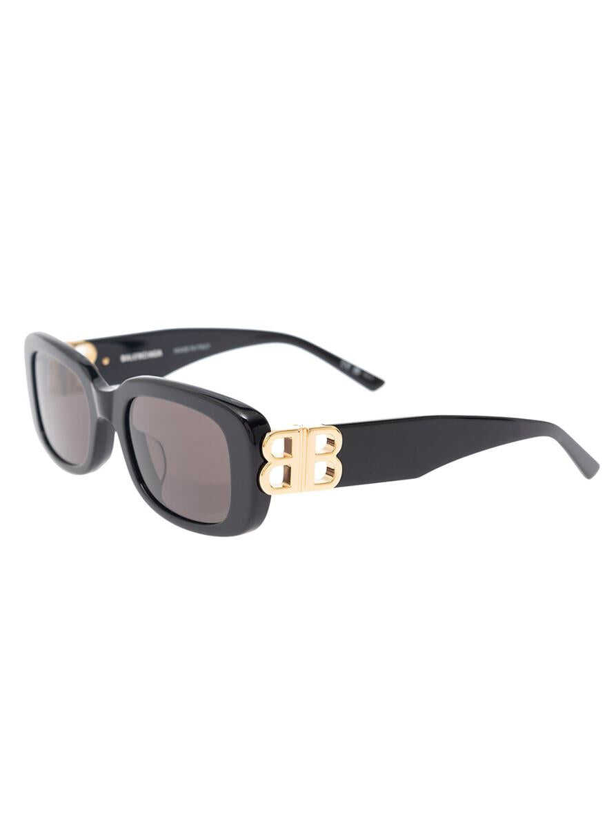 Balenciaga \'Dynasty 0310SK\' Black Rectangular Sunglasses with BB Logo Detail in Acetate Woman BLACK