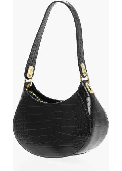 Genti de umar Moschino Love Crocodile Effect Faux Leather Hobo Bag Black Femei (BM 12044292) 2