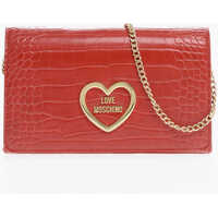 Genti tip postas Love Crocodile Effect Faux Leather Bag With Chain Shoulder S Femei