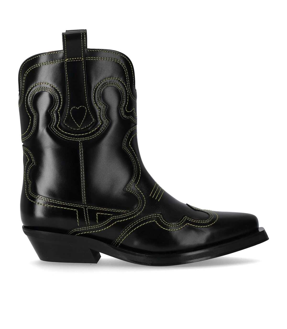 Ganni GANNI BLACK TEXAN BOOTIE Black