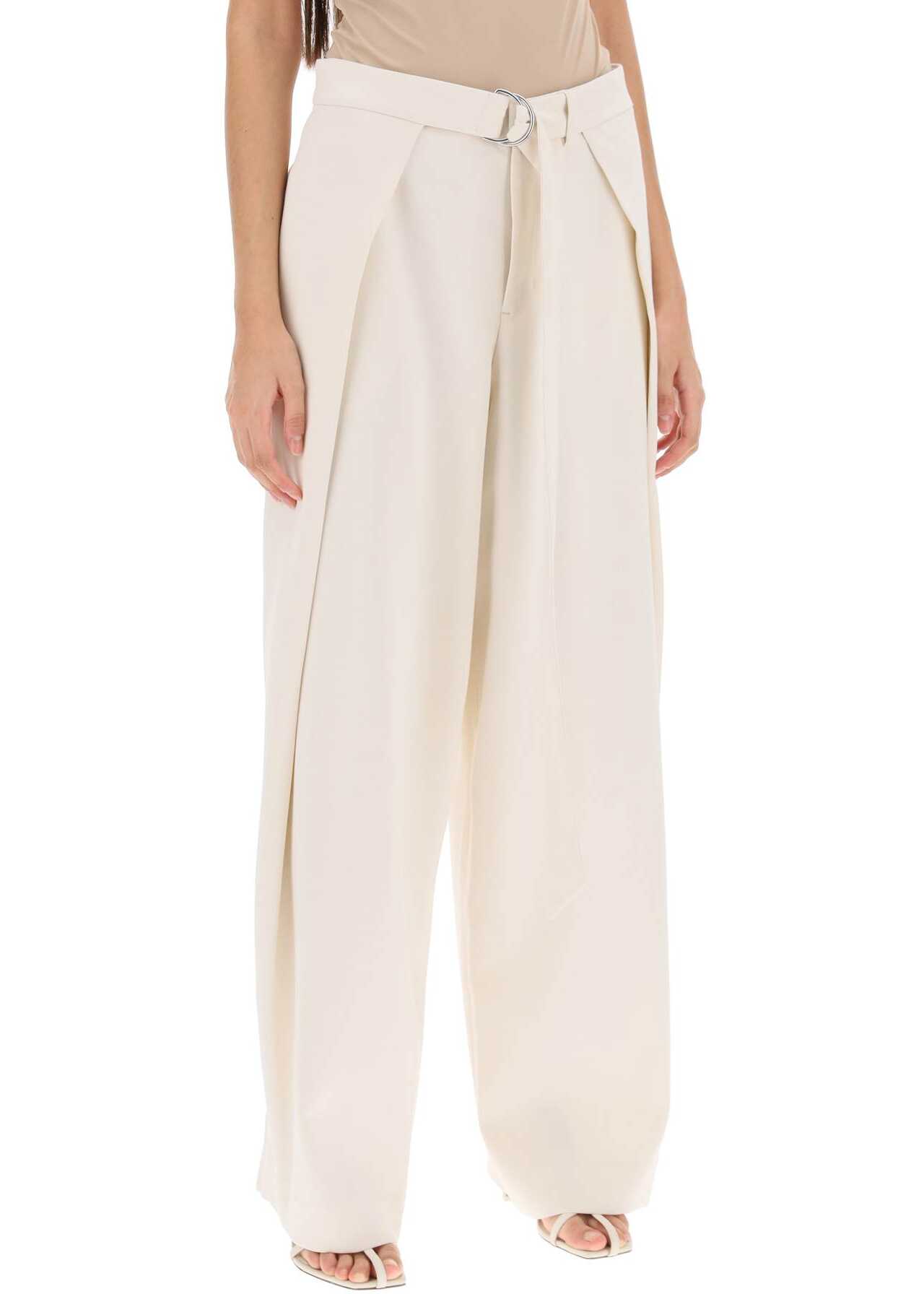 AMI ALEXANDRE MATTIUSSI Ami Paris Wide Fit Pants With Floating Panels IVORY