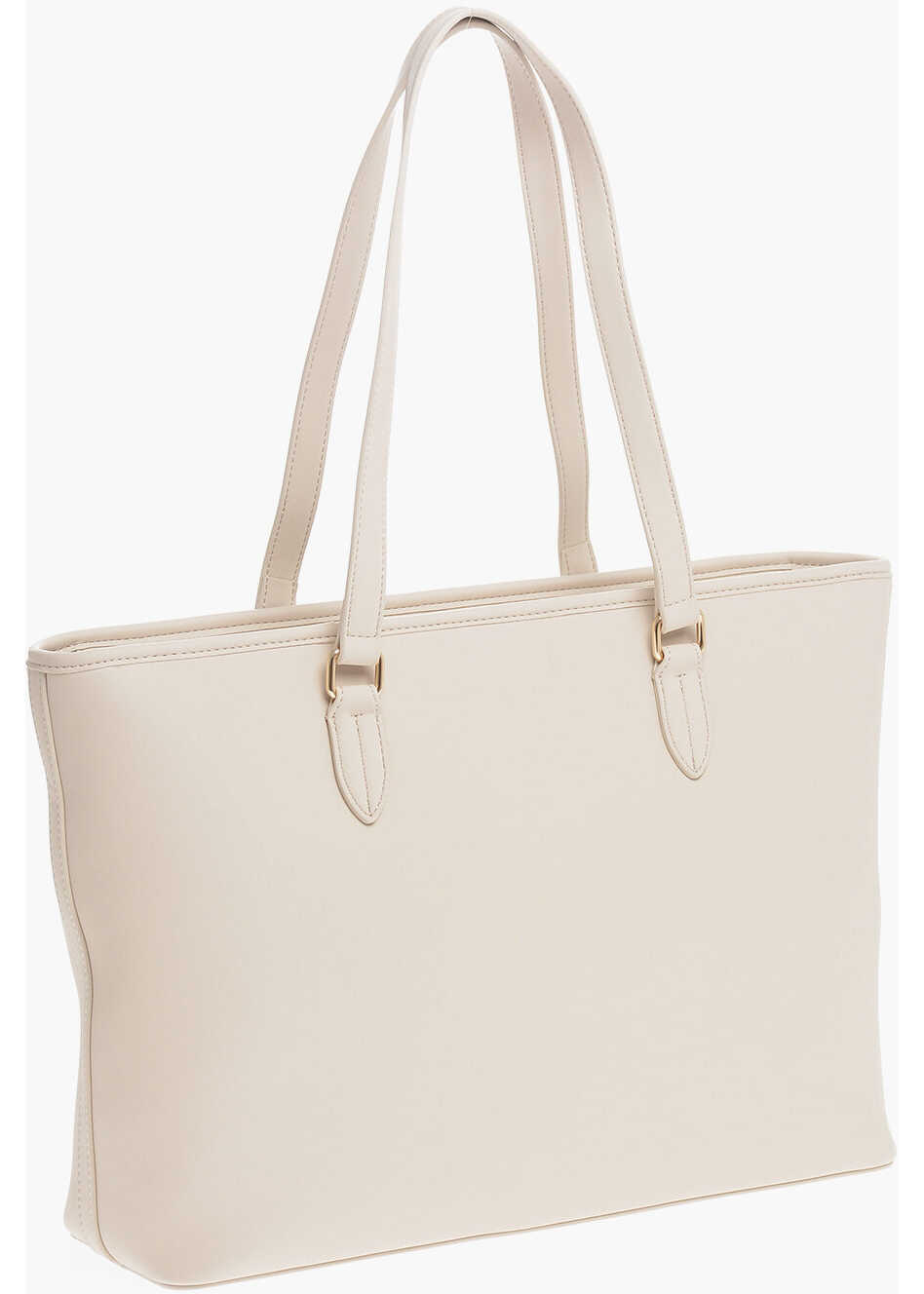 Genti de mana Moschino Love Faux Leather Tote Bag With Golden Embossed Maxi Logo Beige Femei (BM 12045387) 2