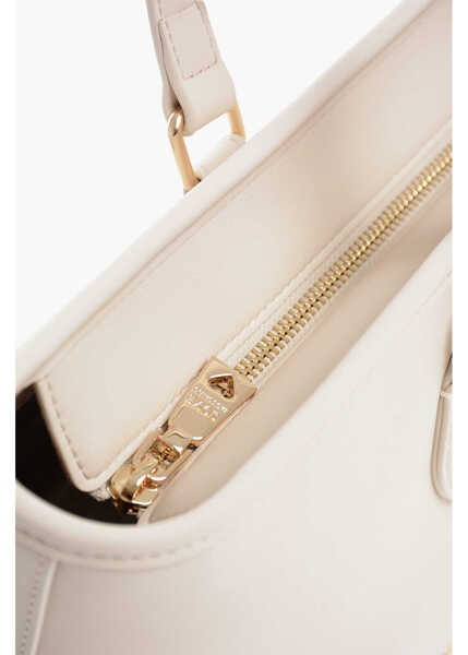 Genti de mana Moschino Love Faux Leather Tote Bag With Golden Embossed Maxi Logo Beige Femei (BM 12045387) 4