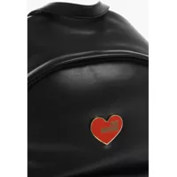 Rucsacuri Dama - Rucsacuri Moschino Love Faux Leather Backpack With Metal Heart Black Femei (BM 12045393) - B-mall.ro