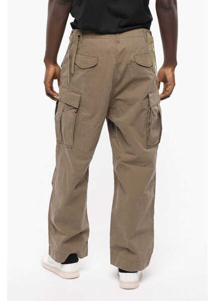 Pantaloni casual 1989 STUDIO Solid Color Cargo Pants Military Green Barbati (BM 12045648) 2