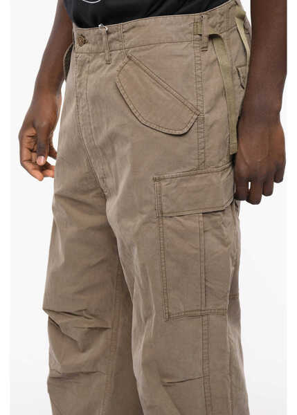 Pantaloni casual 1989 STUDIO Solid Color Cargo Pants Military Green Barbati (BM 12045648) 3