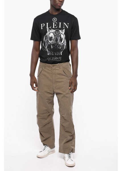 Pantaloni casual 1989 STUDIO Solid Color Cargo Pants Military Green Barbati (BM 12045648) 4