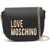 Moschino Love Faux Leather Crossbody Bag With Golden Details Black