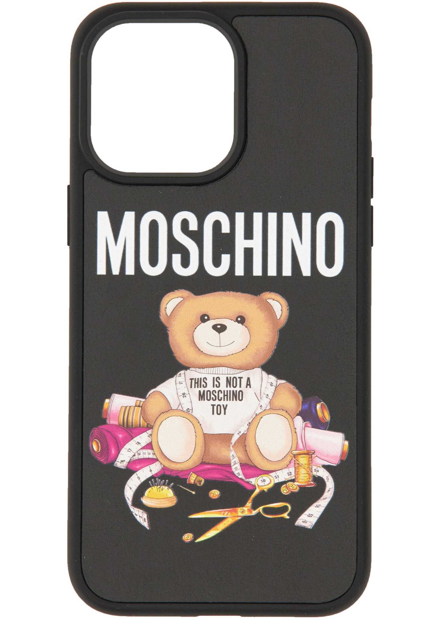 Moschino Teddy Cover Iphone 13 Pro Max And Plus BLACK