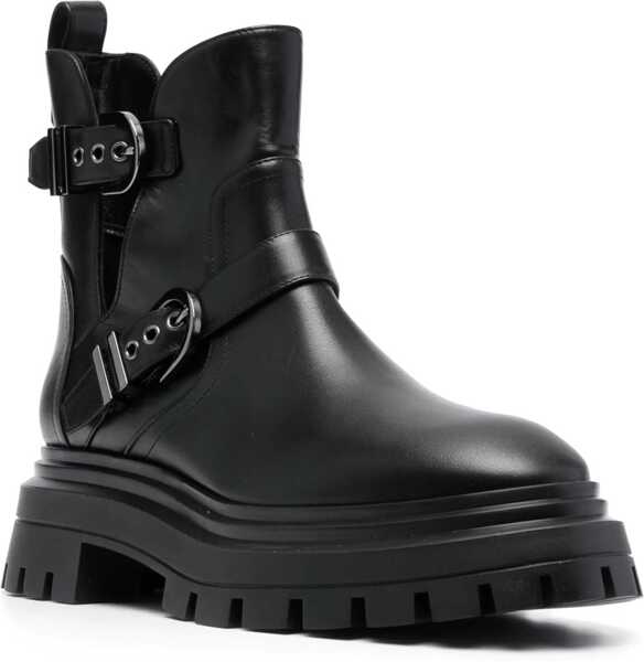 Cizme scurte Stuart Weitzman Maverick Bedford Motorcycle Boot BLACK Femei (BM 12046068) 2