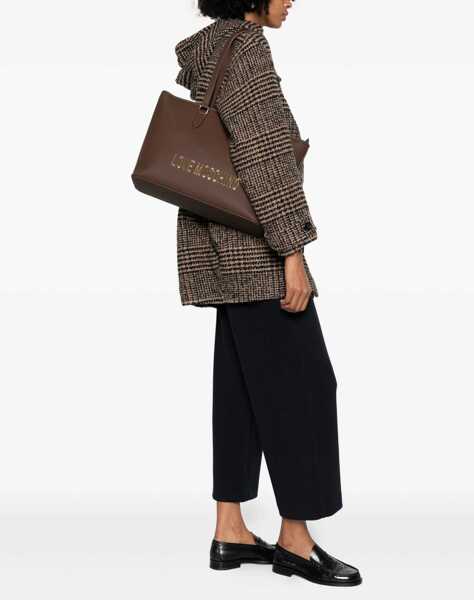 Genti de mana Moschino Love Faux Leather Tote Bag With Golden Embossed Maxi Logo Brown Femei (BM 12046173) 2