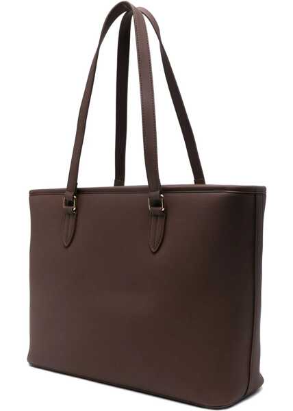Genti de mana Moschino Love Faux Leather Tote Bag With Golden Embossed Maxi Logo Brown Femei (BM 12046173) 3