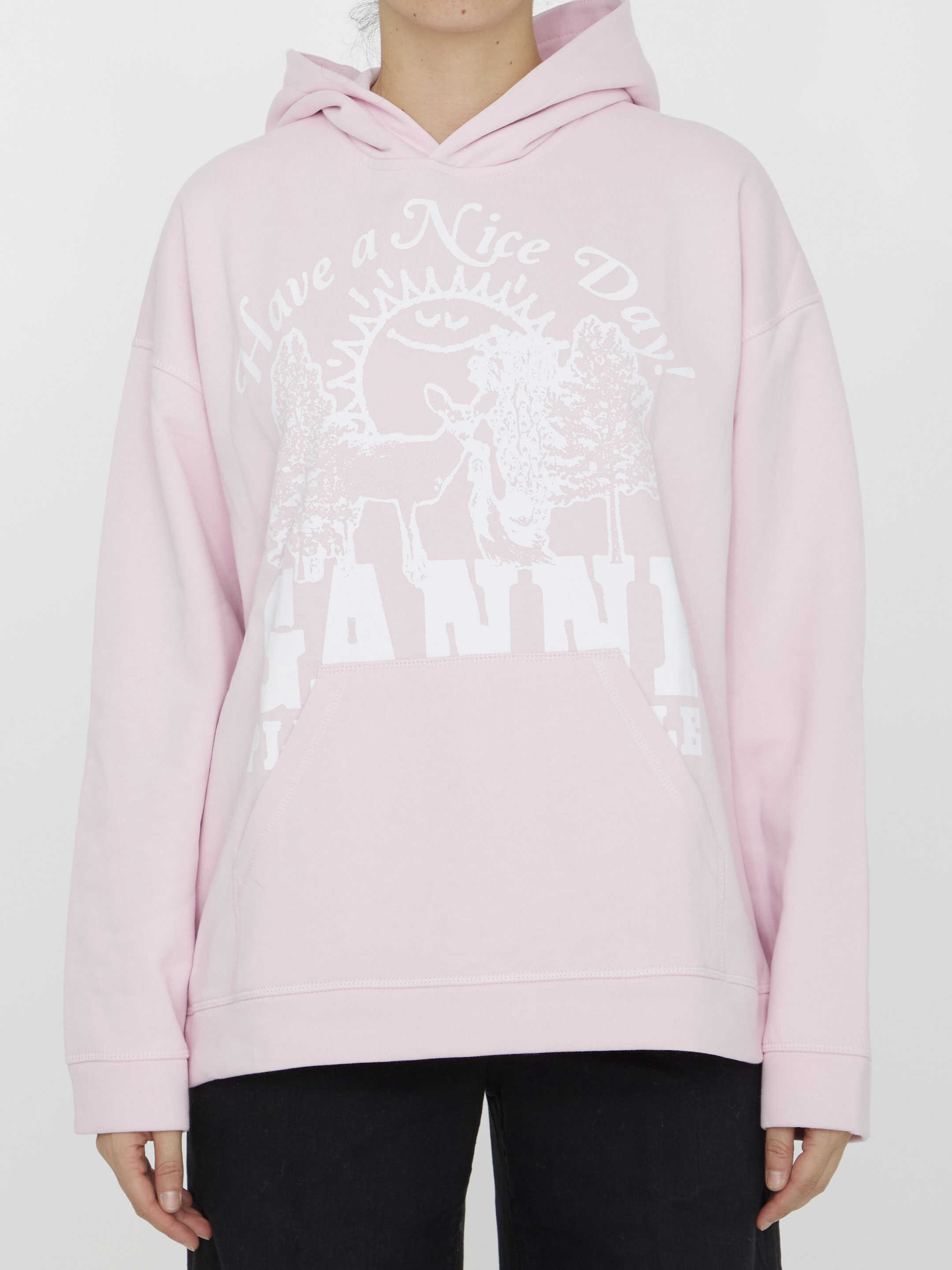 Ganni Ganni Animals Hoodie PINK