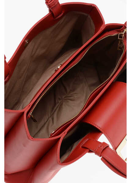 Genti de mana Moschino Love 3 Compartment Faux Leather Tote Bag Red Femei (BM 12046521) 4