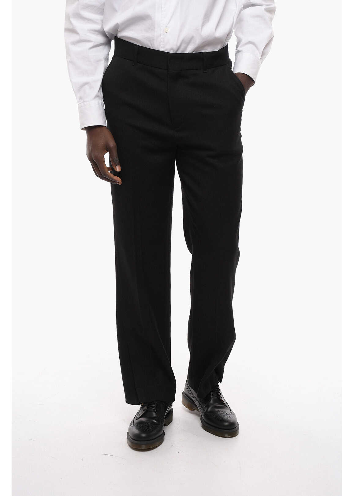 ANDERSSON BELL 4 Pocket Twill Fabric Pants With Hidden Closure Black