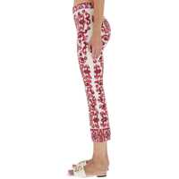 Pantaloni Dolce & Gabbana Dama - Pantaloni casual Dolce & Gabbana Majolica Print Charmeuse Pants FUCHSIA Femei (BM 12046896) - B-mall.ro