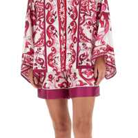 Topuri Dolce & Gabbana Dama - Bluze Dolce & Gabbana Majolica Print Shirt FUCHSIA Femei (BM 12046911) - B-mall.ro