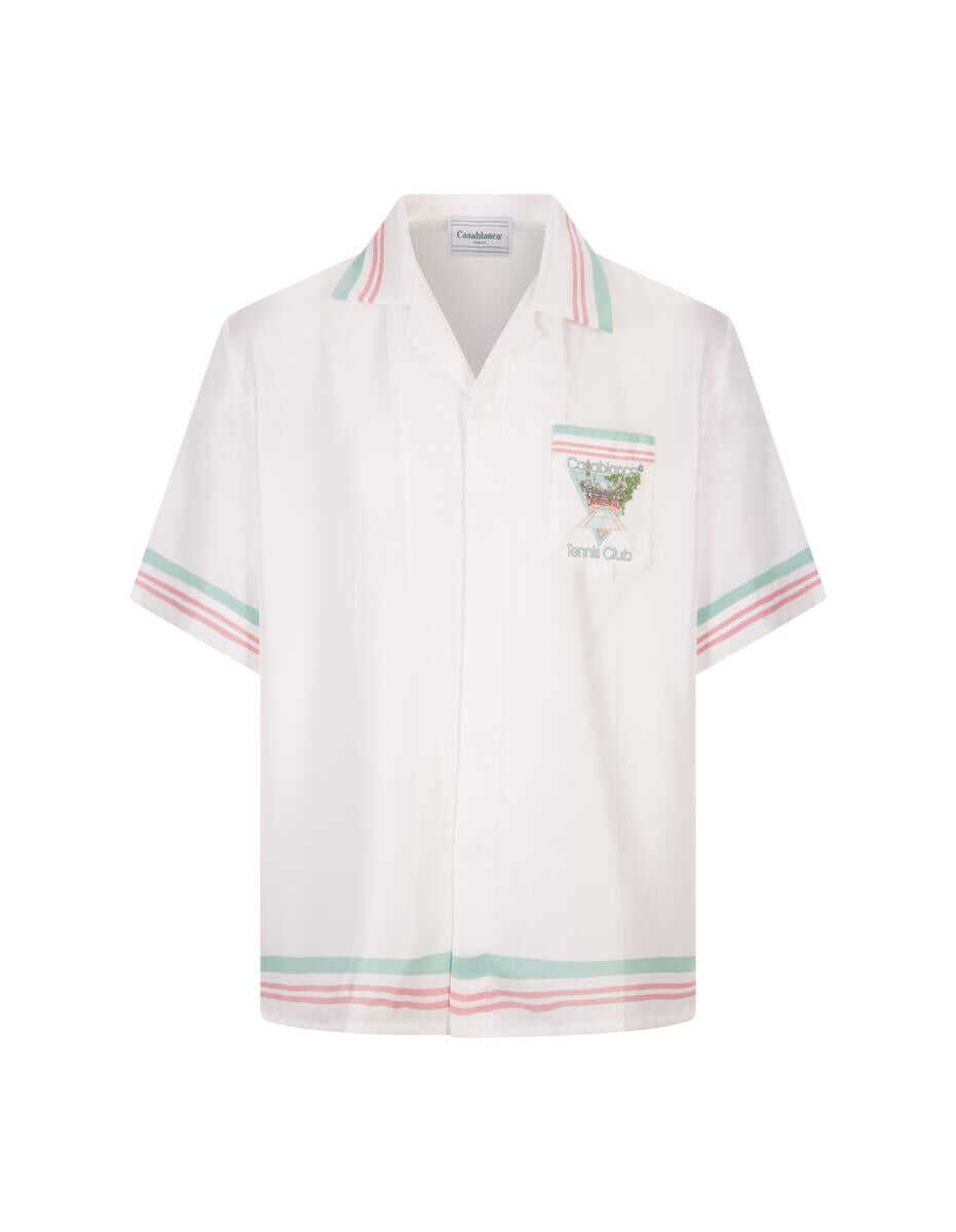 Casablanca CASABLANCA Tennis Club Icon Silk Shirt WHITE