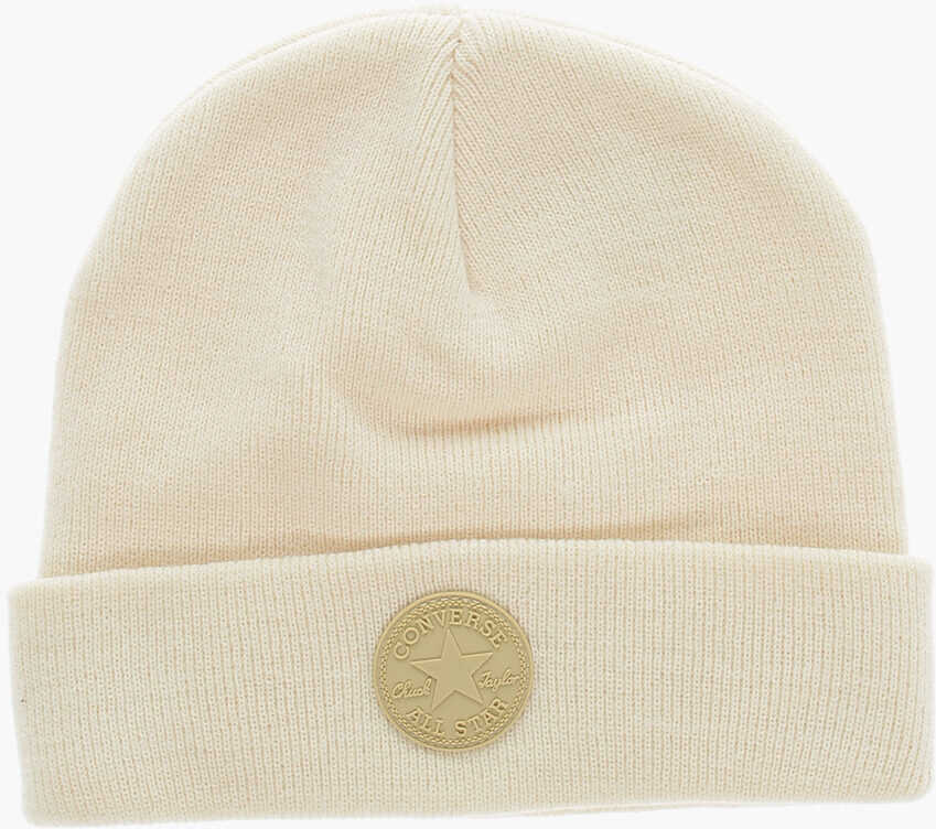 Converse All Star Chuck Taylor Solid Color Beanie With Contrasting Lo Beige