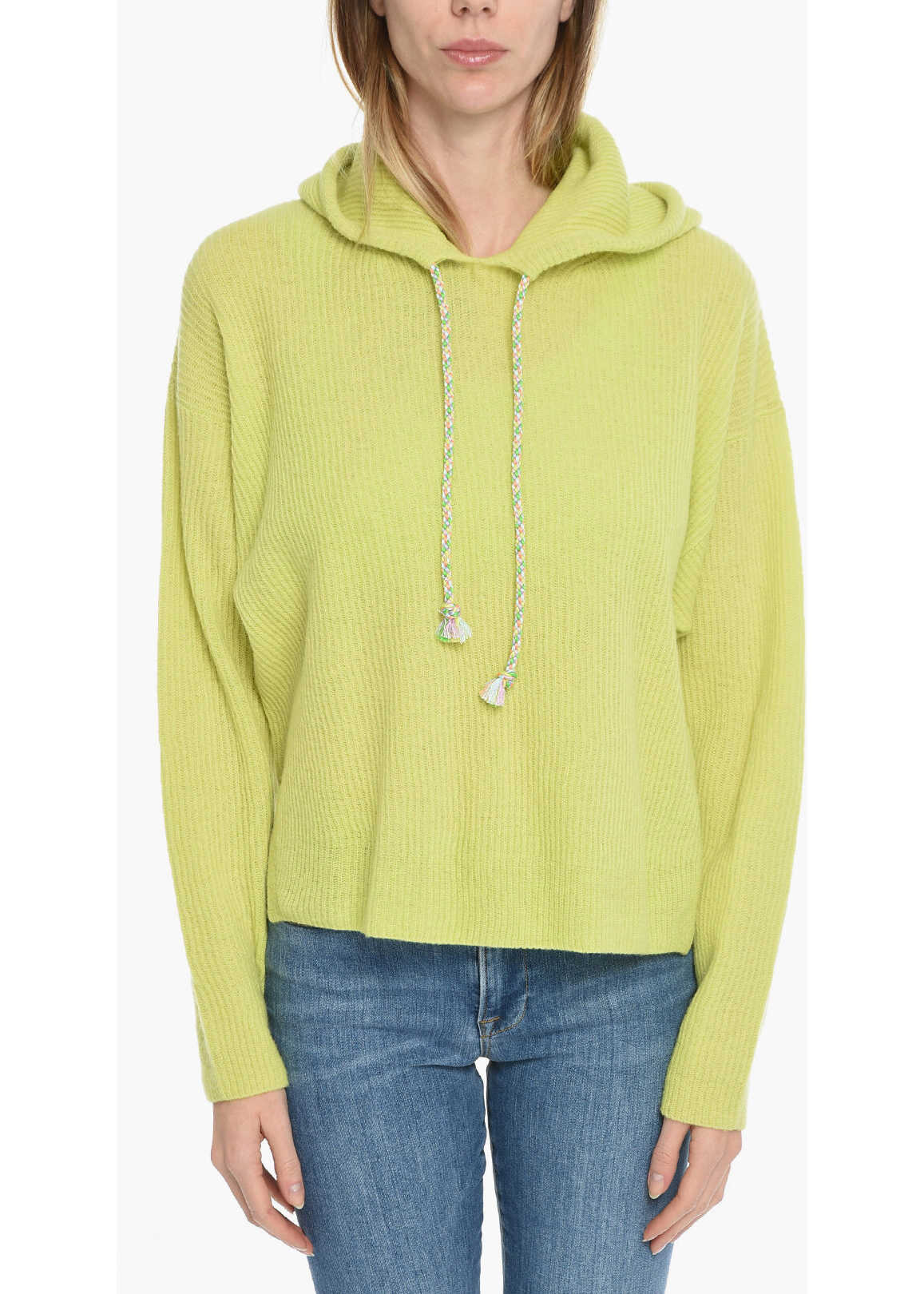 forte_forte Knitted Cool Lemon Hoodie Yellow