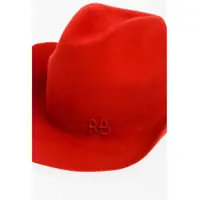 Caciuli RUSLAN BAGINSKIY Dama - Caciuli RUSLAN BAGINSKIY Solid Color Felt Cowboy Hat With Embossed Logo Red Femei (BM 12057348) - B-mall.ro