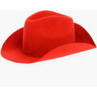 Caciuli Solid Color Felt Cowboy Hat With Embossed Logo Femei