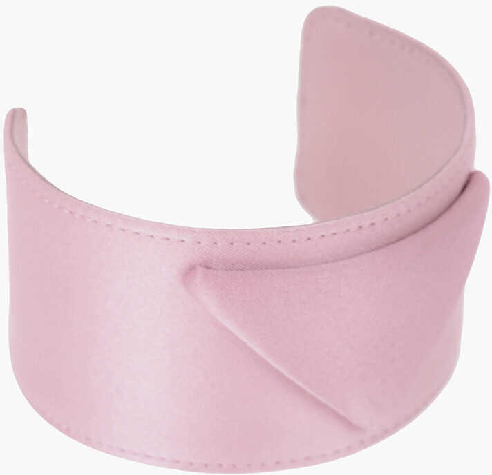 Prada Satin Cuff Bracelet With Embossed Monogram Pink