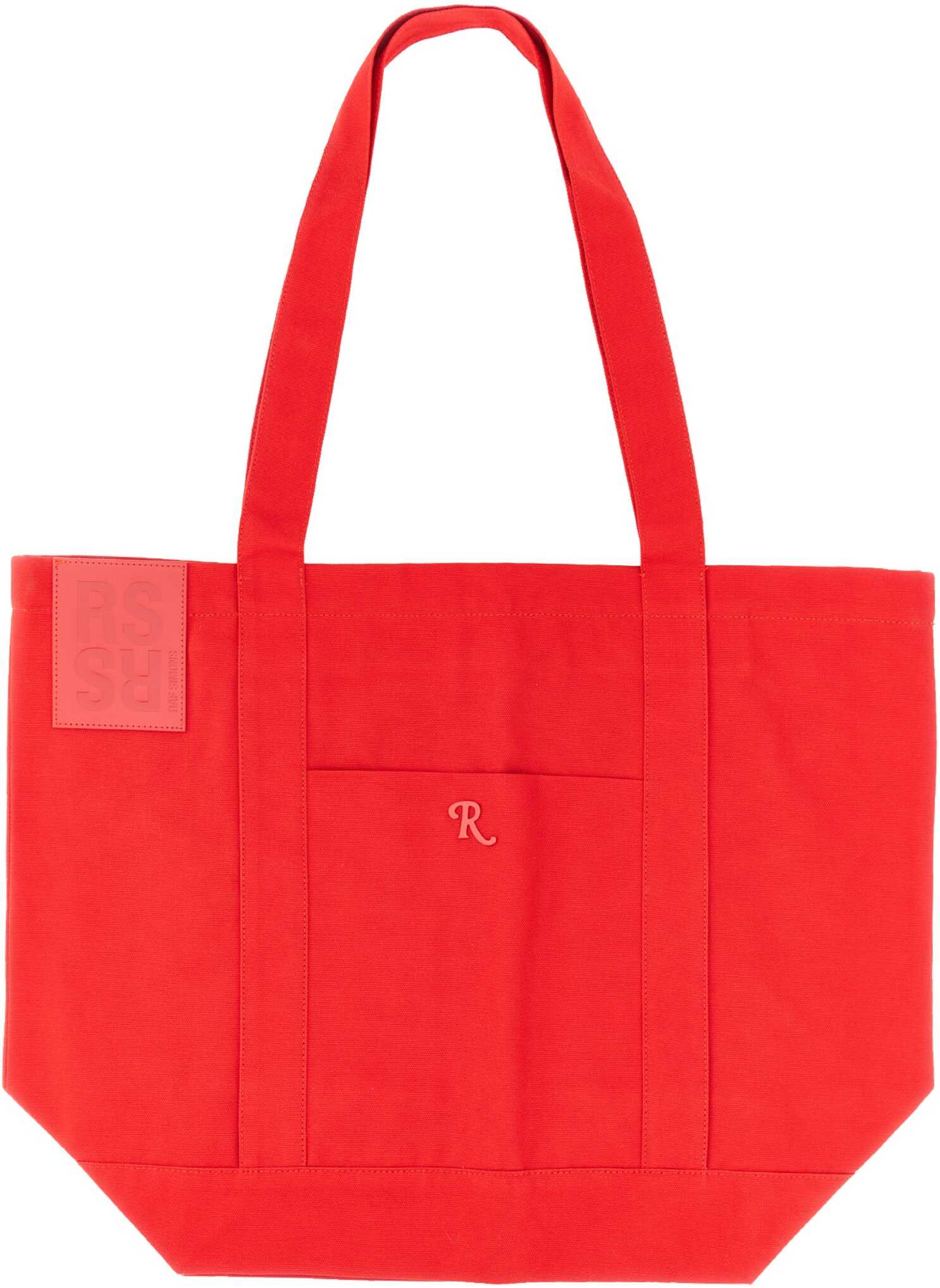 Raf Simons Tote Bag With Logo Patch RED