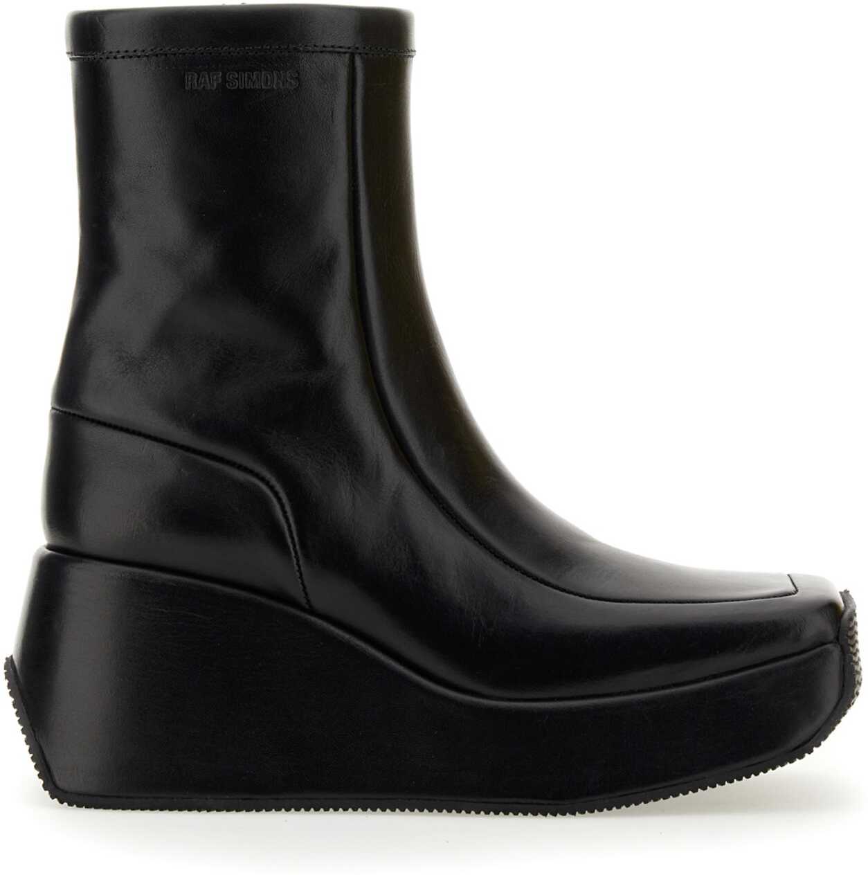 Raf Simons Ankle Boot With Square Toe BLACK