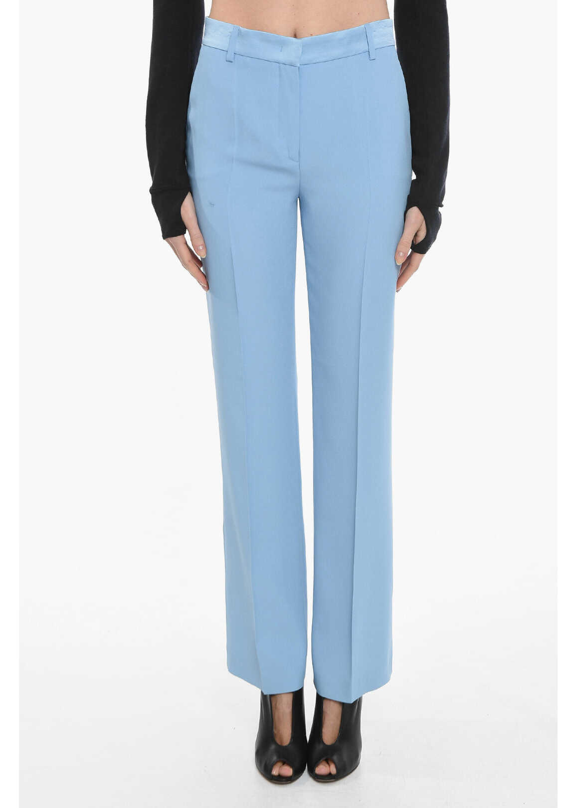 Alberta Ferretti High Waisted Palazzo Pants Light Blue