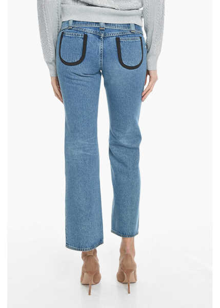 Blugi drepti CORMIO High Waisted Flared Fit Jeans With Buckle Blue Femei (BM 12059238) 2