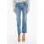 CORMIO High Waisted Flared Fit Jeans With Buckle Blue