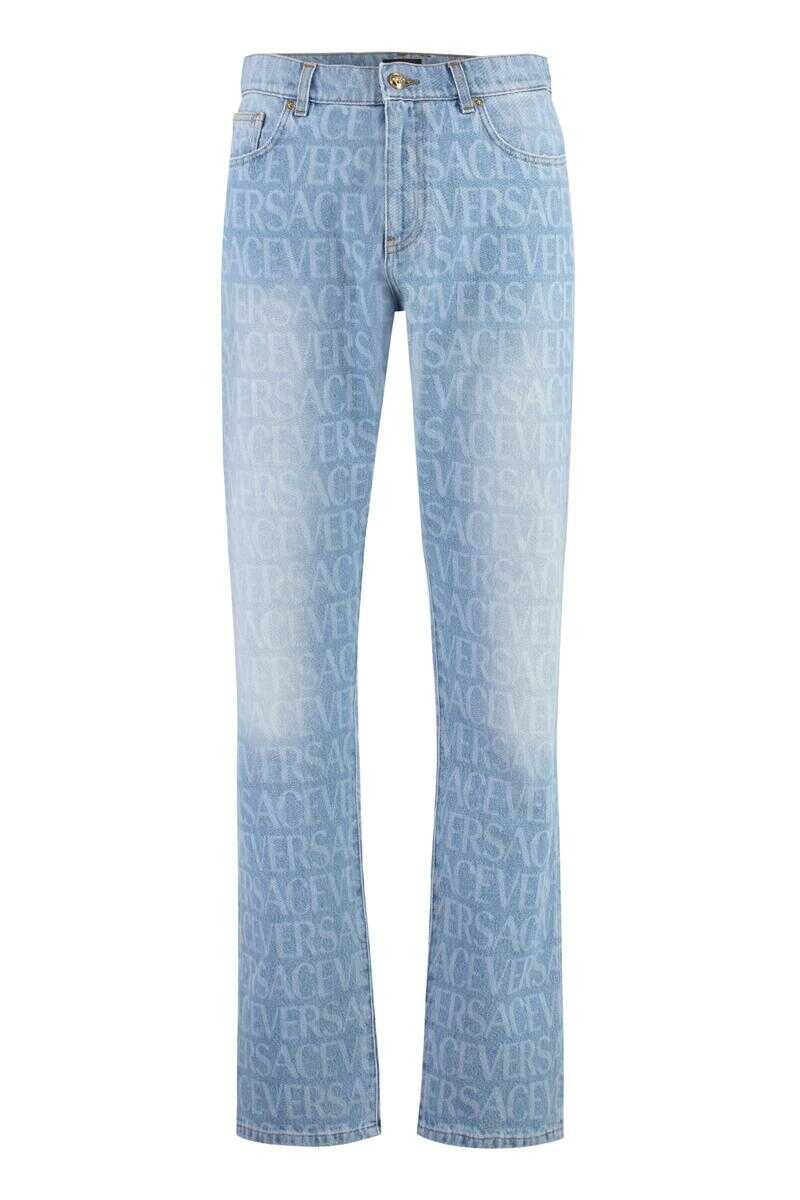 Versace VERSACE 5-POCKET STRAIGHT-LEG JEANS DENIM