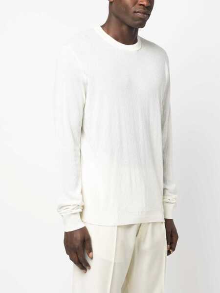 Tricouri Versace Versace Long Sleeve Cotton Blend T-Shirt Beige Barbati (BM 12060411) 3